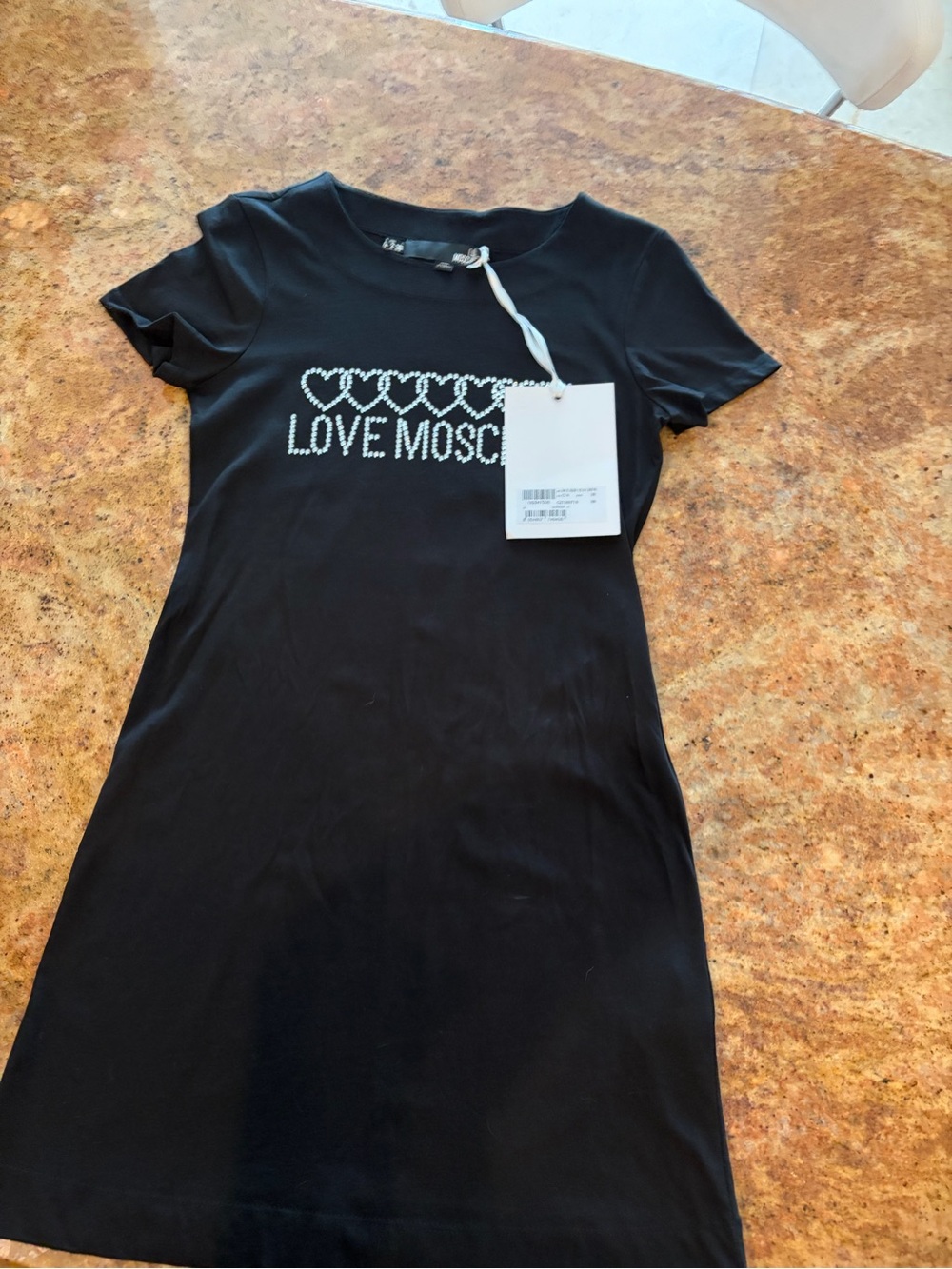 Love Moschino Black Jersey Logo Heart Dress